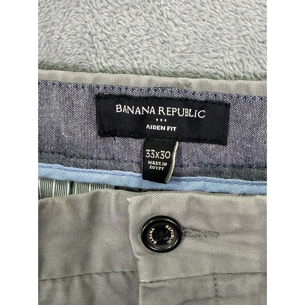 Banana‎ Republic Chino Dress Pants Mens 33x30 Gray Aiden Regular Straight
